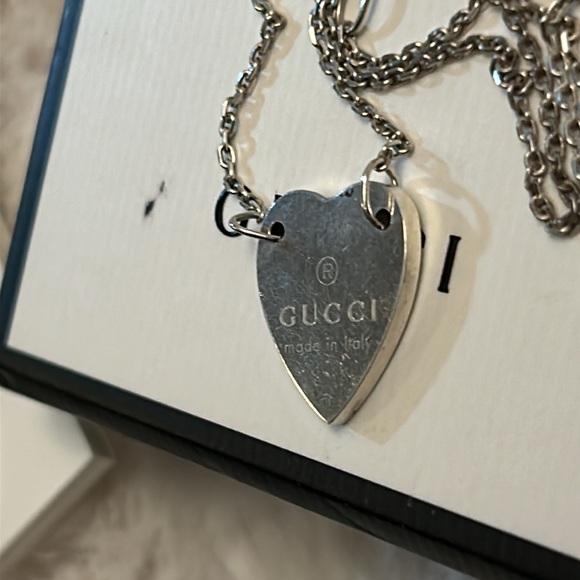 Gucci 925 Silver heart necklace with box and dustbag - Picture 7 of 15